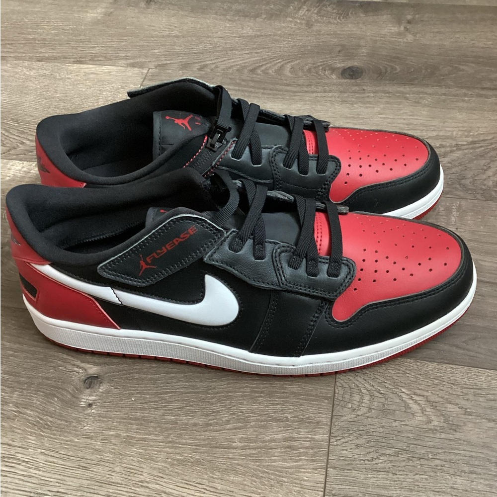 Nike Air Jordan 1 Low Flyease Men’s Shoes Size 12 Black White Gym Red New